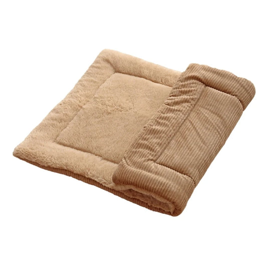Dog Bed 3 Sizes for Small Medium Large Dogs Washable Winter Warm Plush Mat Pet Mattress Crates Pad for Couch, Floors 090C