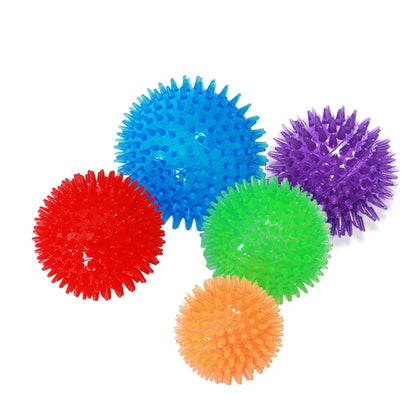6/9/11cm Dog Squeaky Ball Pet Chew Toy with Sounding Puppy Resistant To Bite Cleaning Teething Molar Ball Pet Training Supplies